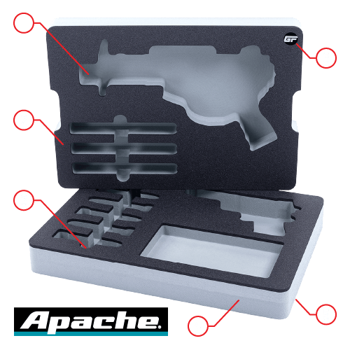 4 Pistol 12 Magazine Apache 4800 Custom Foam